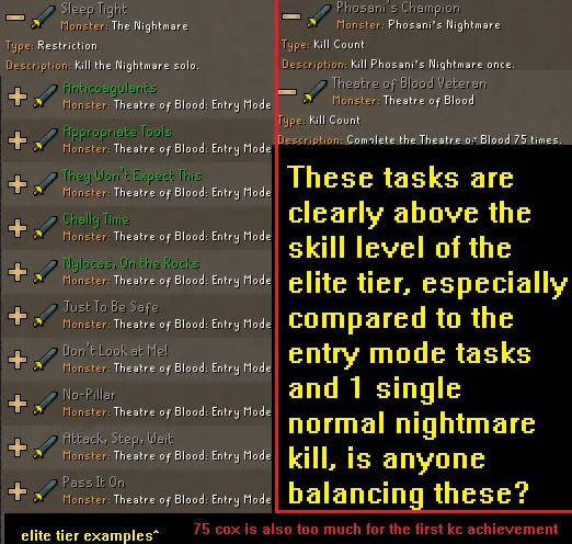 Please balance the Elite combat achievements better  r2007scape