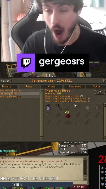 49 KC TOB petScythe OSRS Iron man  gergeosrs on Twitch runescape  