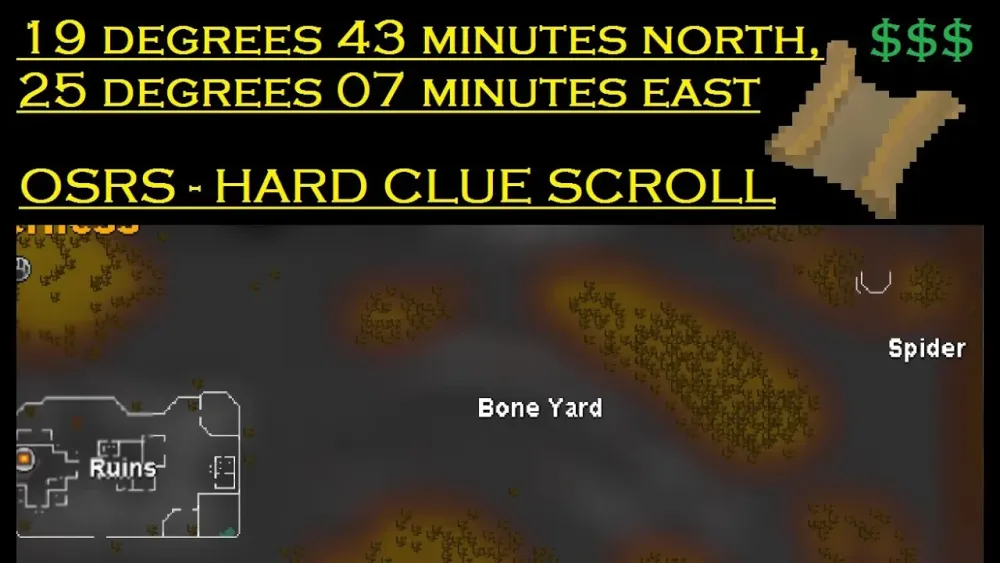 OSRS  19 degrees 43 minutes north 25 degrees 07 minutes east HARD 
