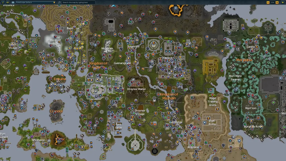 Enlarged old school runescape map  Olfeva
