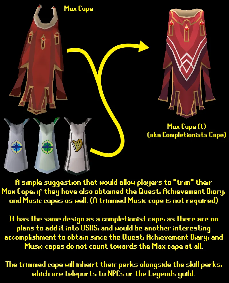 Suggestion Allow us to trim our Max Capes into Completionist Capes 