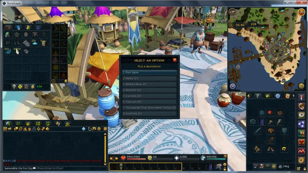 Arc Journal wont teleport to Port Sarim if you have no Arc tabs after 