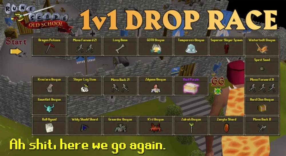 My friends and I made a midtier PvM tile race  r2007scape