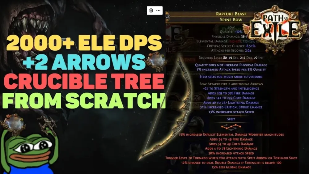 Crafting a 2k DPS 2 Arrow Elemental Bow FROM SCRATCH 321 PoE 