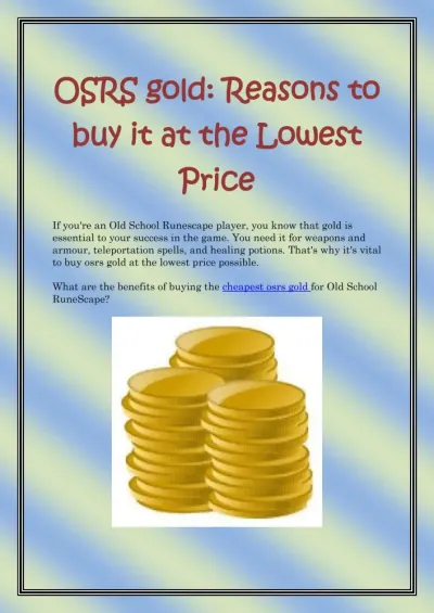 Is It Safe to Buy OSRS Gold? A Comprehensive Guide for Players