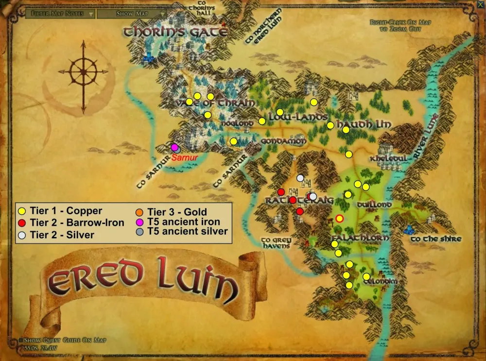 Wonderful Places in LOTROs Middle Earth Ore in Lotro and where to 