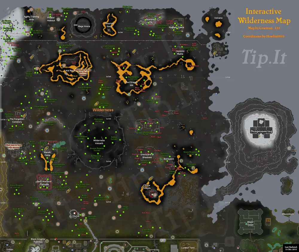 TipIt RuneScape Help  Full Wilderness Map  The Original RuneScape 