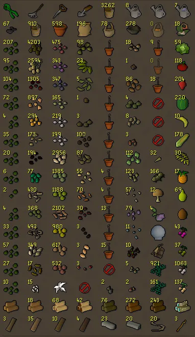 OSRSI Iron man med level farming tab  rBankTabs