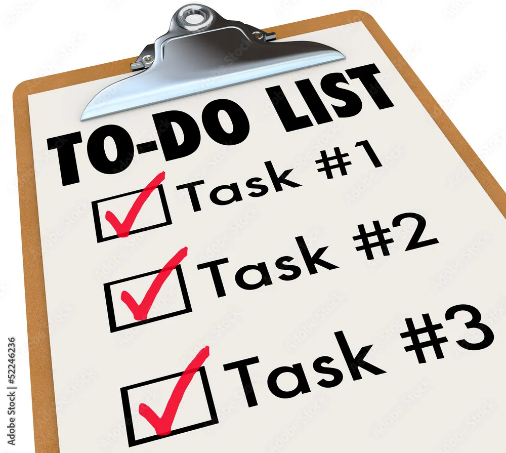 ToDo List Tasks Clipboard Checkmark Words Remember Goals Stock 