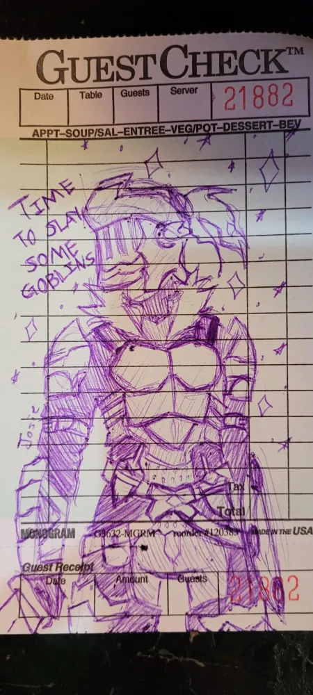 A quick doodle of our favorite slayer of goblins  rGoblinSlayer