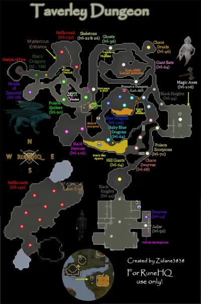OSRS Black Demon Safe Spot Taverley Dungeon Guide