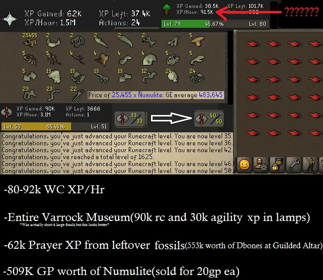 Loot from 7380WC at Sulliusceps  r2007scape