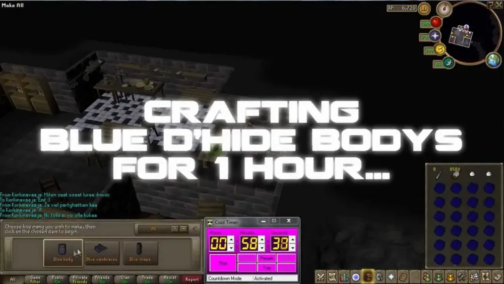 Crafting Blue Dhide Bodys 1 hour REAL XPH  YouTube