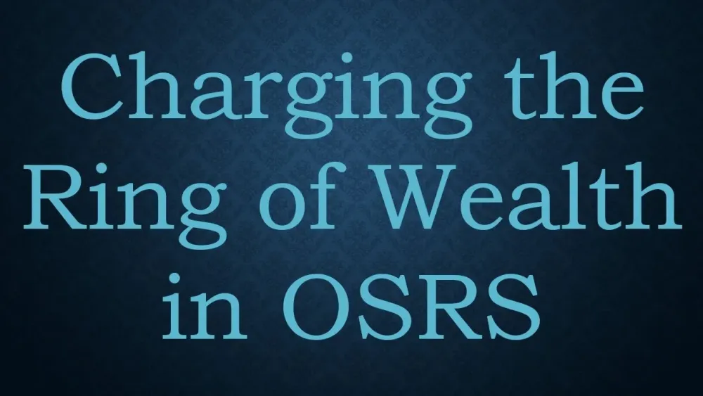 Charging the Ring of Wealth in OSRS  YouTube