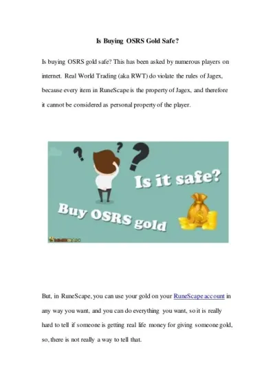 How Safe Is Buying OSRS Gold A Comprehensive Guide for Players