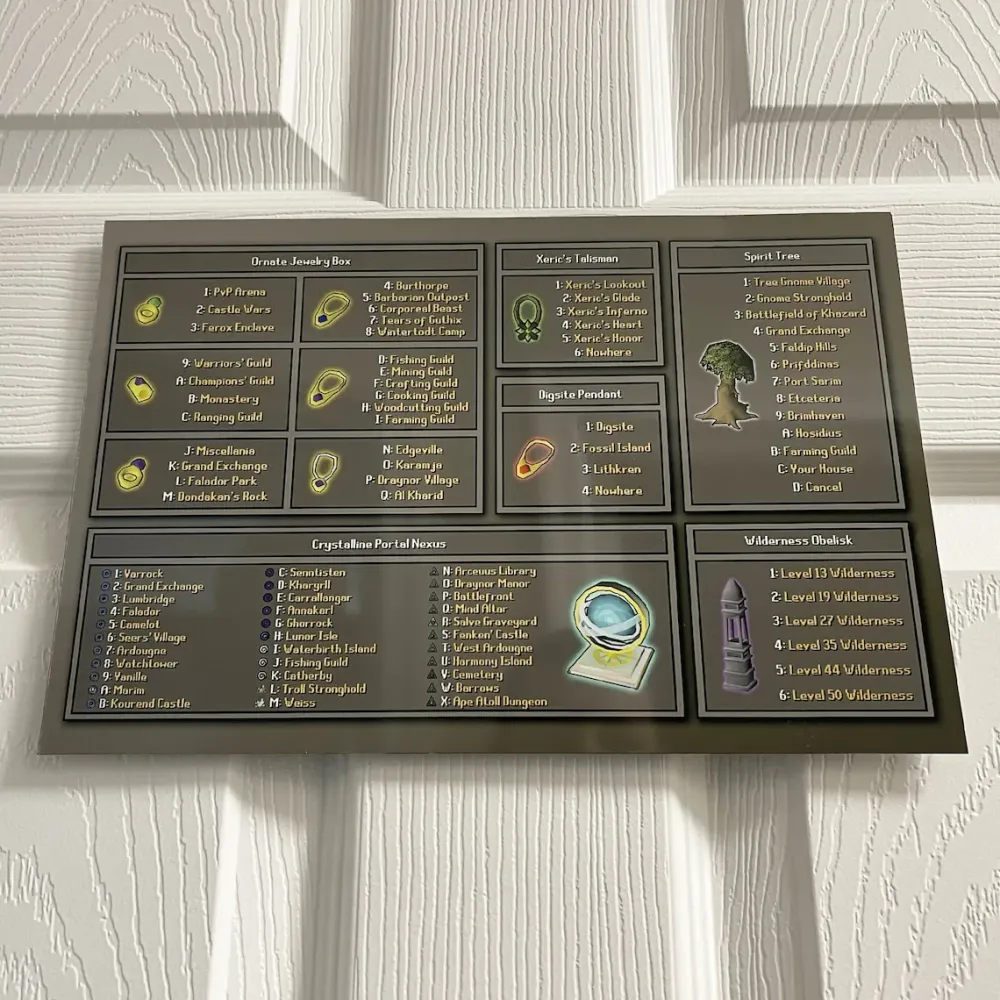 OSRS Player Owned House Teleports Sign OSRS Poh Teleports  Etsy UK