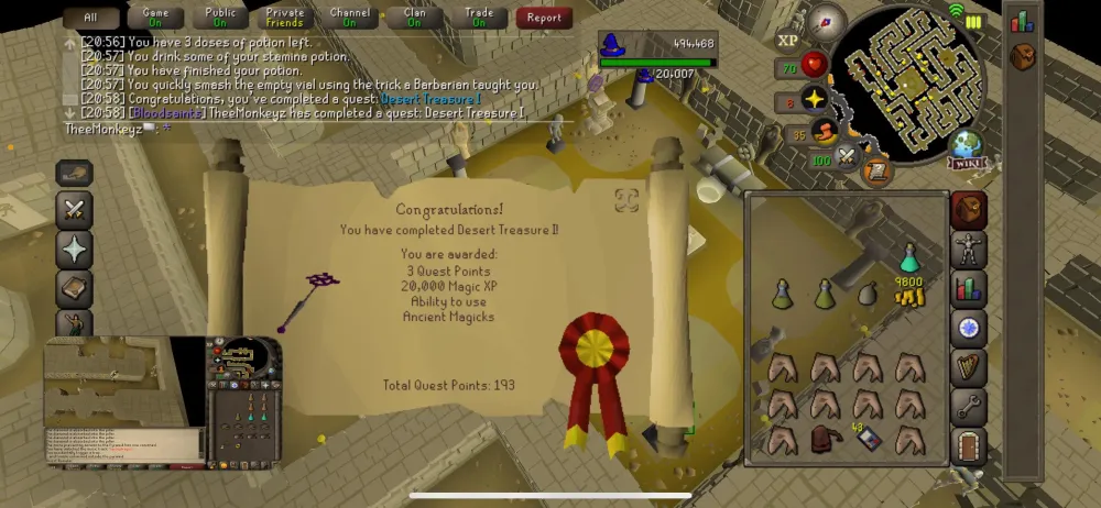 First time doing desert treasure feeling acient 20 years quest in 