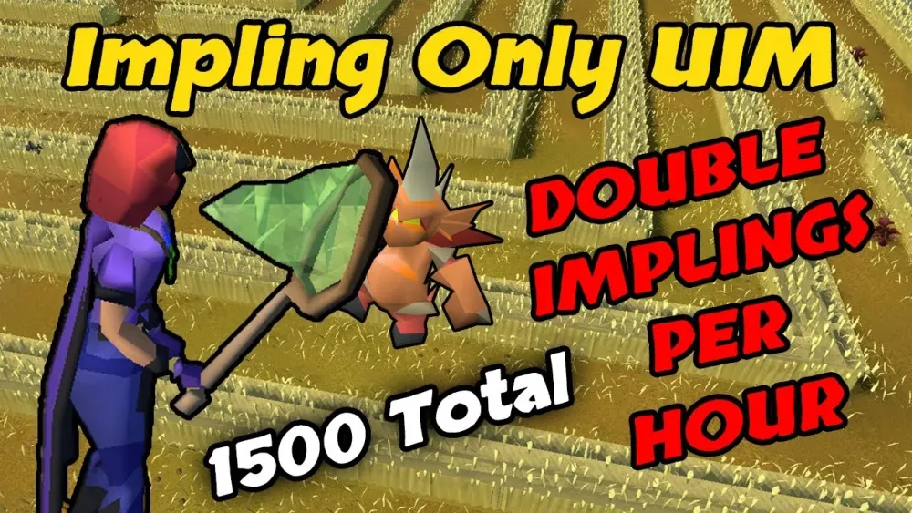 1500 Total DOUBLES Dragon Implings Per Hour  Impling Only UIM 38 