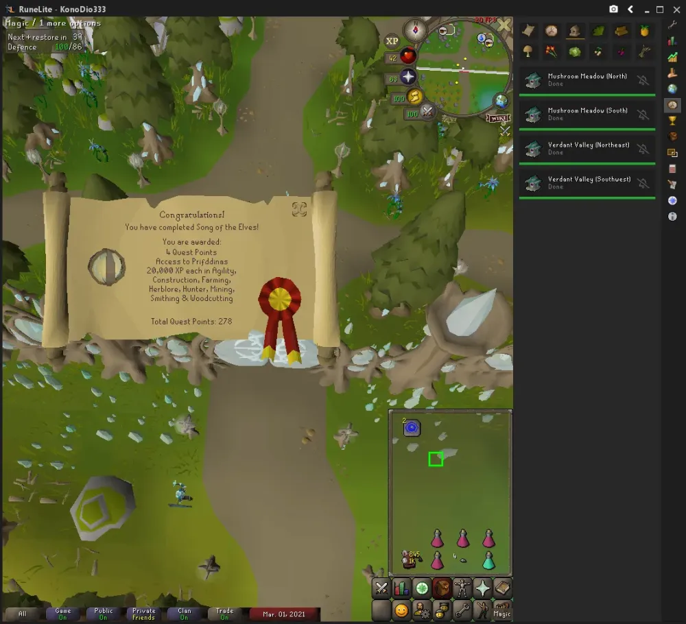 Obtained Quest Point Cape  Achievements  Wilderness Guardians