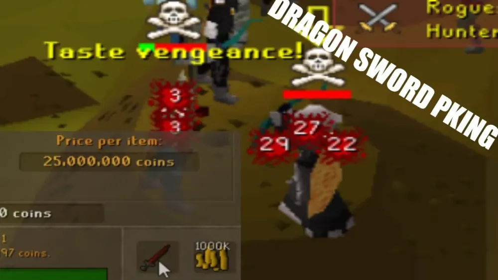 OSRS DRAGON SWORD PKING  YouTube