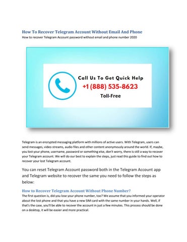 Recover Your Telegram Account Without a Phone Number