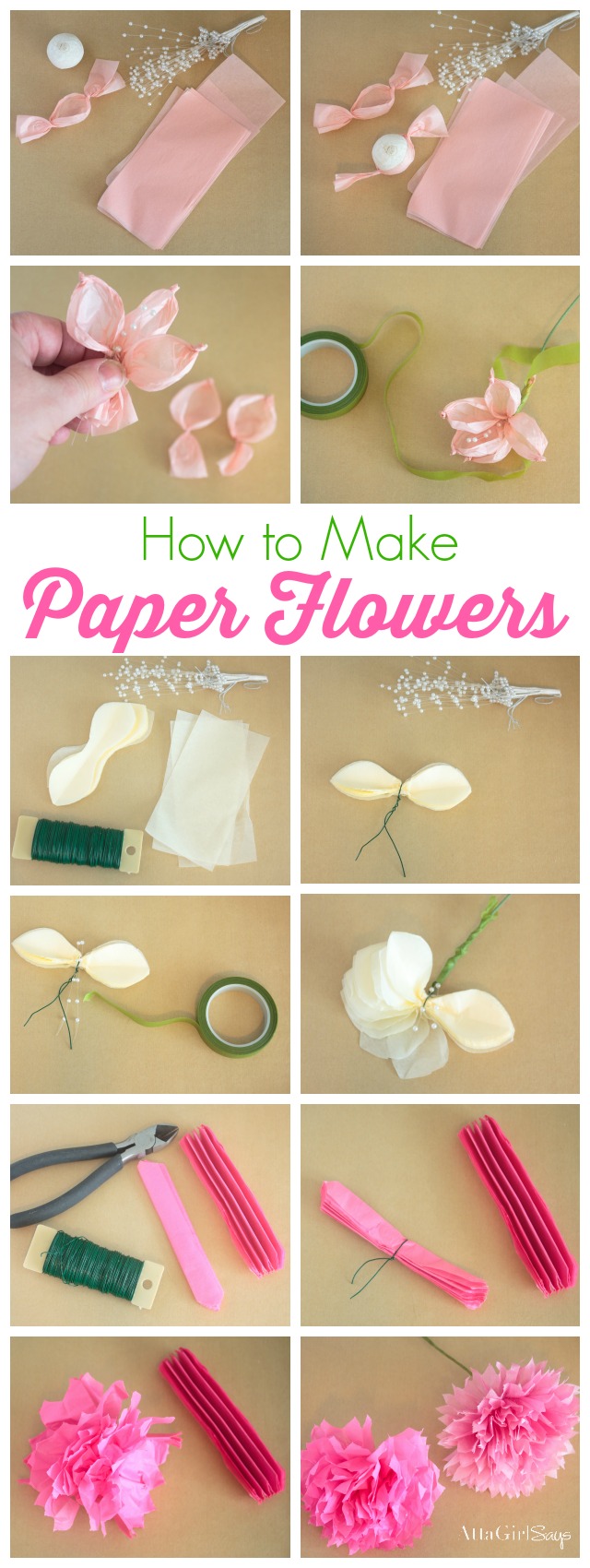 How to Make Tissue Paper Flowers  Atta Girl Says