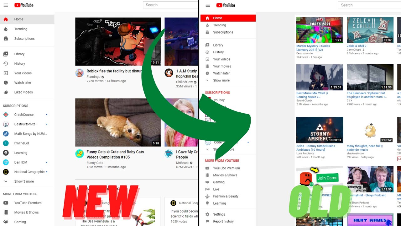 How to revert to the Old YouTube Layout 2021  YouTube