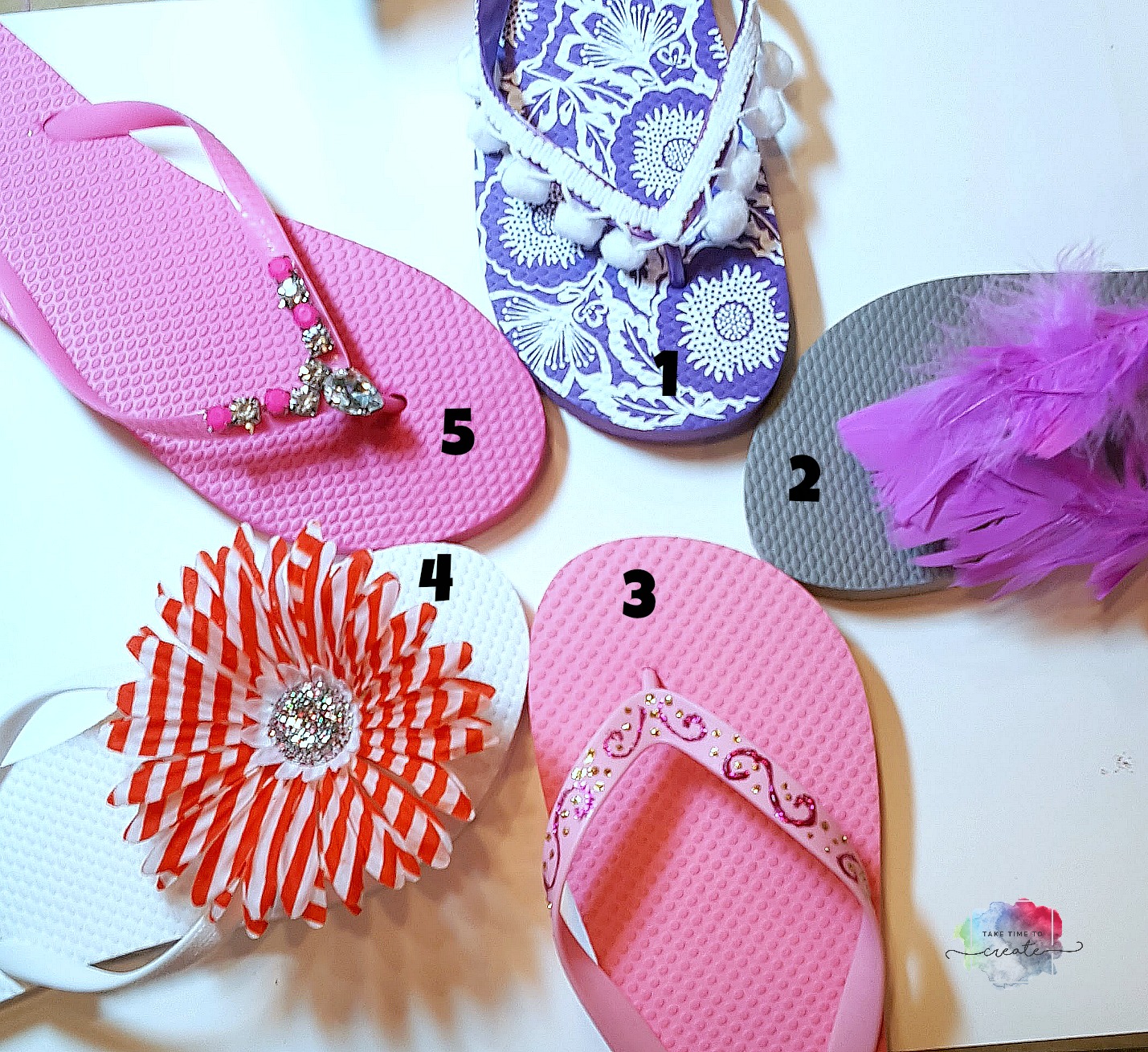 Decorate Your Flip Flops  Take Time To Create