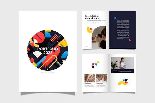 Free Vector  Gradient creative portfolio templates