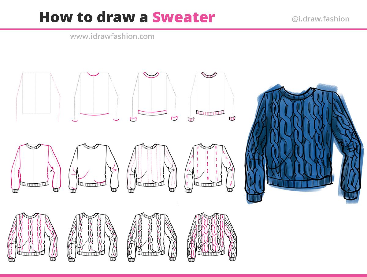 How to Draw a sweater  I Draw Fashion  Fashion Clothes illustration 