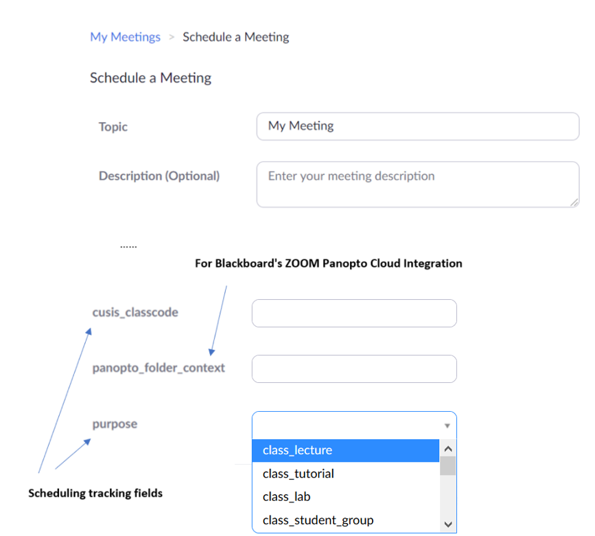 ZOOMs Scheduling Tracking Fields  CUHK EdTech