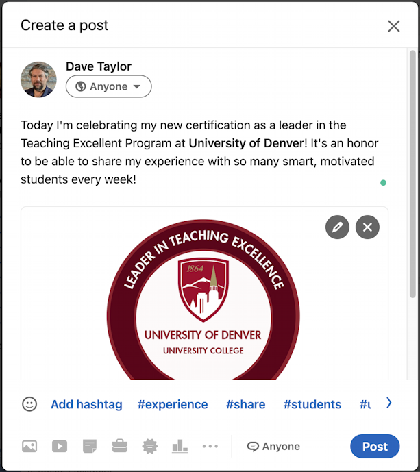 How to Write a Post Sharing Your Certification on LinkedIn