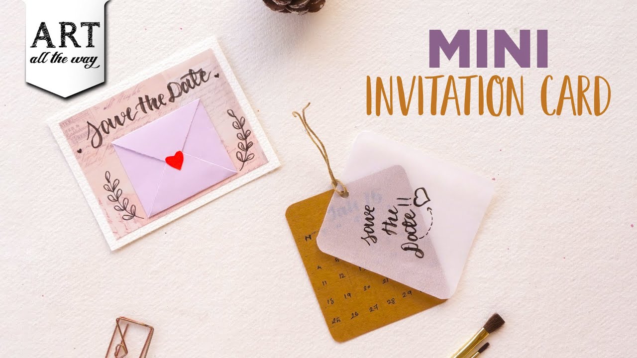 Mini Invitation Card  Handmade Card Ideas  How to make an invitation 