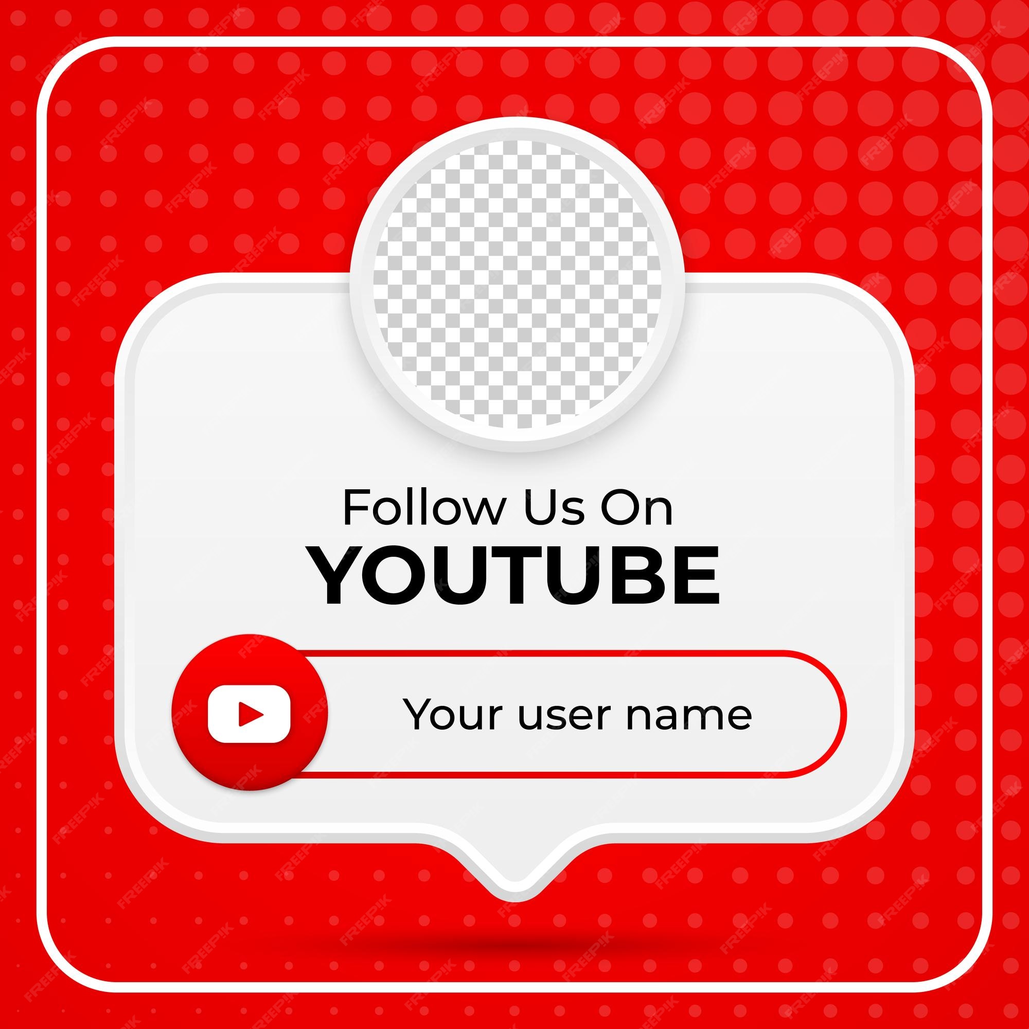 Premium Vector  Follow us on youtube social media square banner