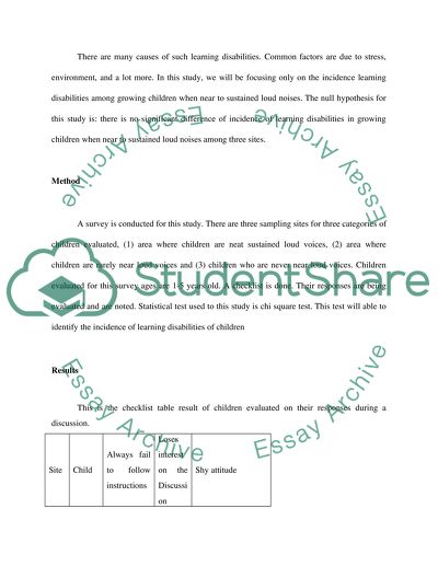 Loud Noises Among Three different Sites Essay Example  Topics and Well 