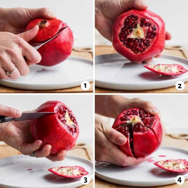 How to Cut a Pomegranate  Get The Seeds Out StepbyStep  Feel Good 