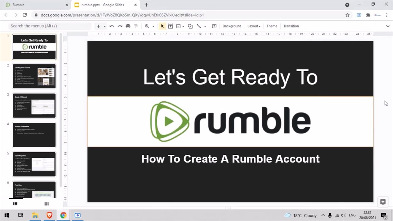 Creating a Rumble Channel to Share Your Videos Globally