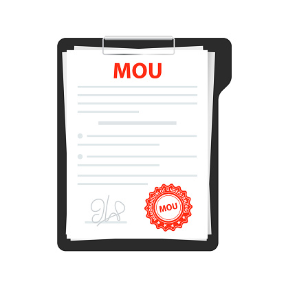 Memorandum Of Understanding Concept Document With Text Stamp Seal And 