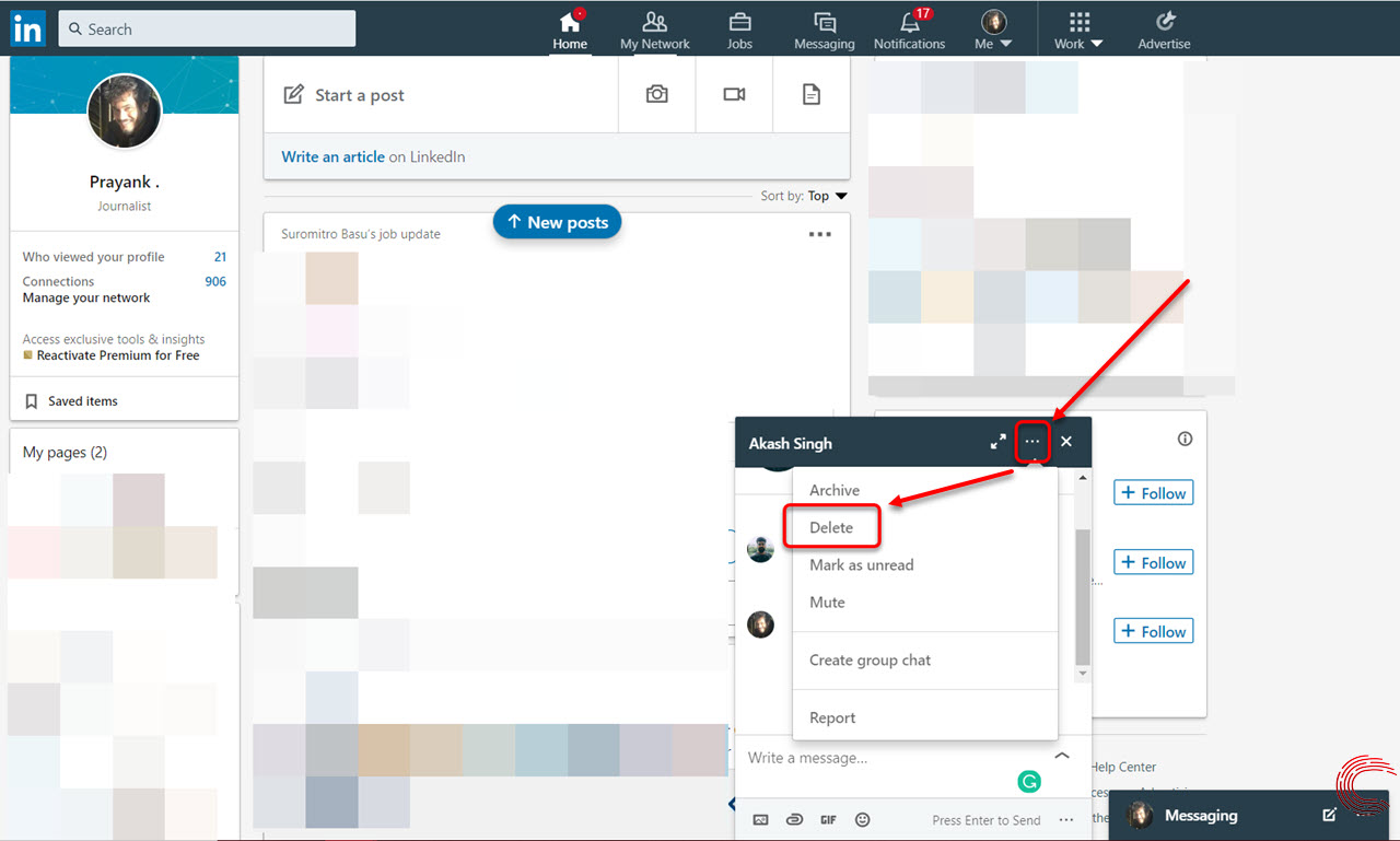 How to Delete Messages on LinkedIn