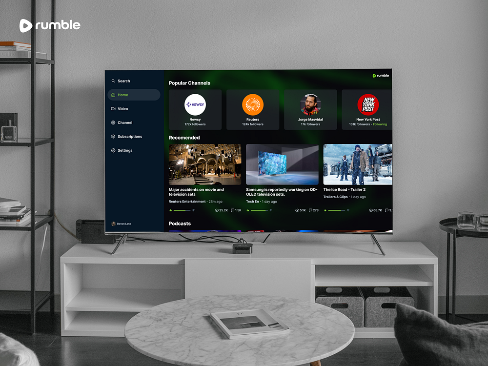 Rumble TV App by Jose Bento for Heyo on Dribbble