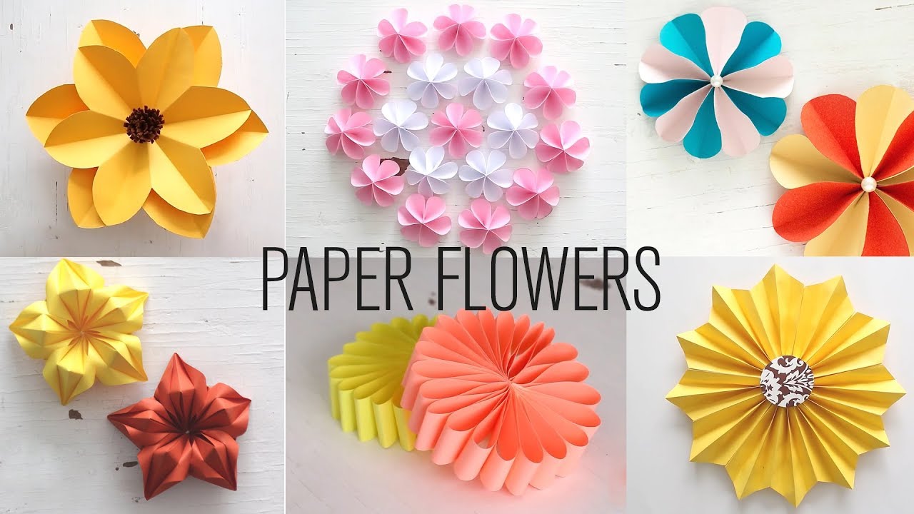 6 Easy Paper Flowers  Flower Making  DIY  The Crafter Connection