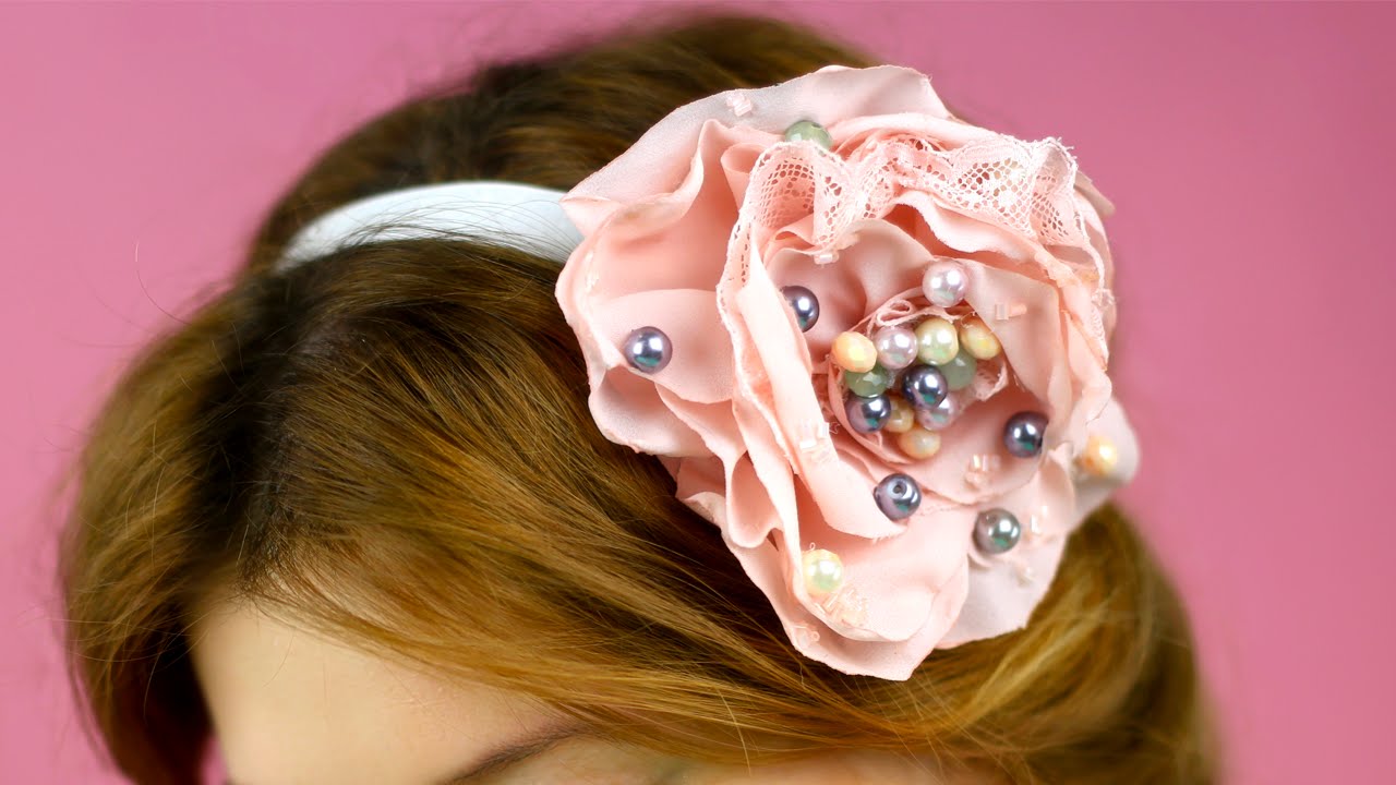 How to Make Flower Hair Band  YouTube