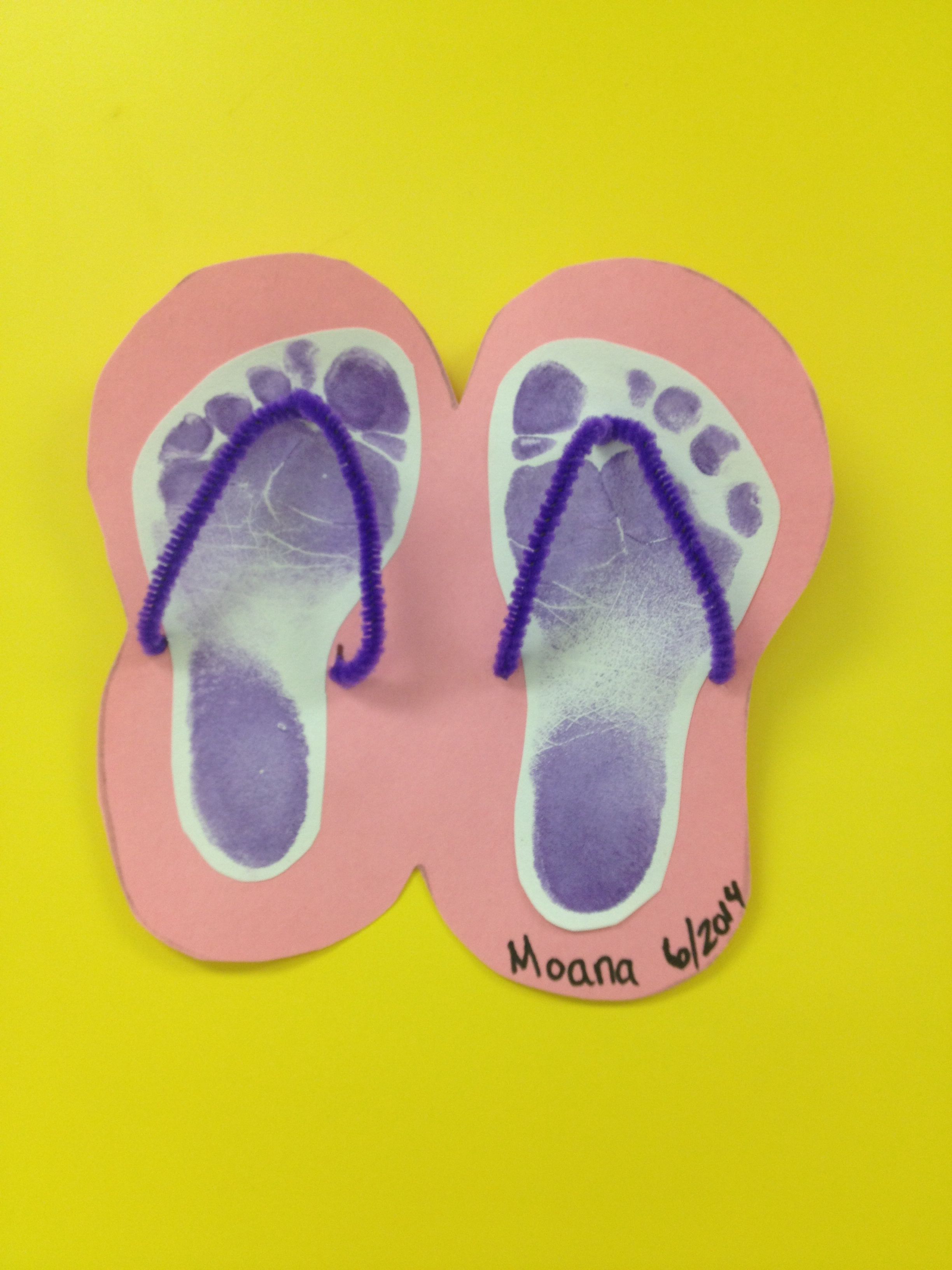 Summer infant art flip flops  Summer arts and crafts Toddler art 