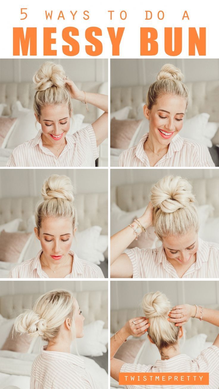 5 Ways To Do a Messy Bun  Twist Me Pretty  Hair accessories updo 