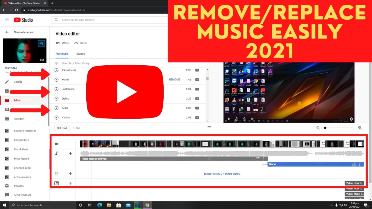 How To REMOVE MUSIC From YouTube Video 2021  Remove or Replace Audio 