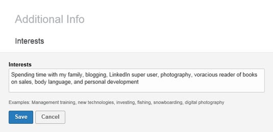 Adding Interests to Your LinkedIn Profile  dummies