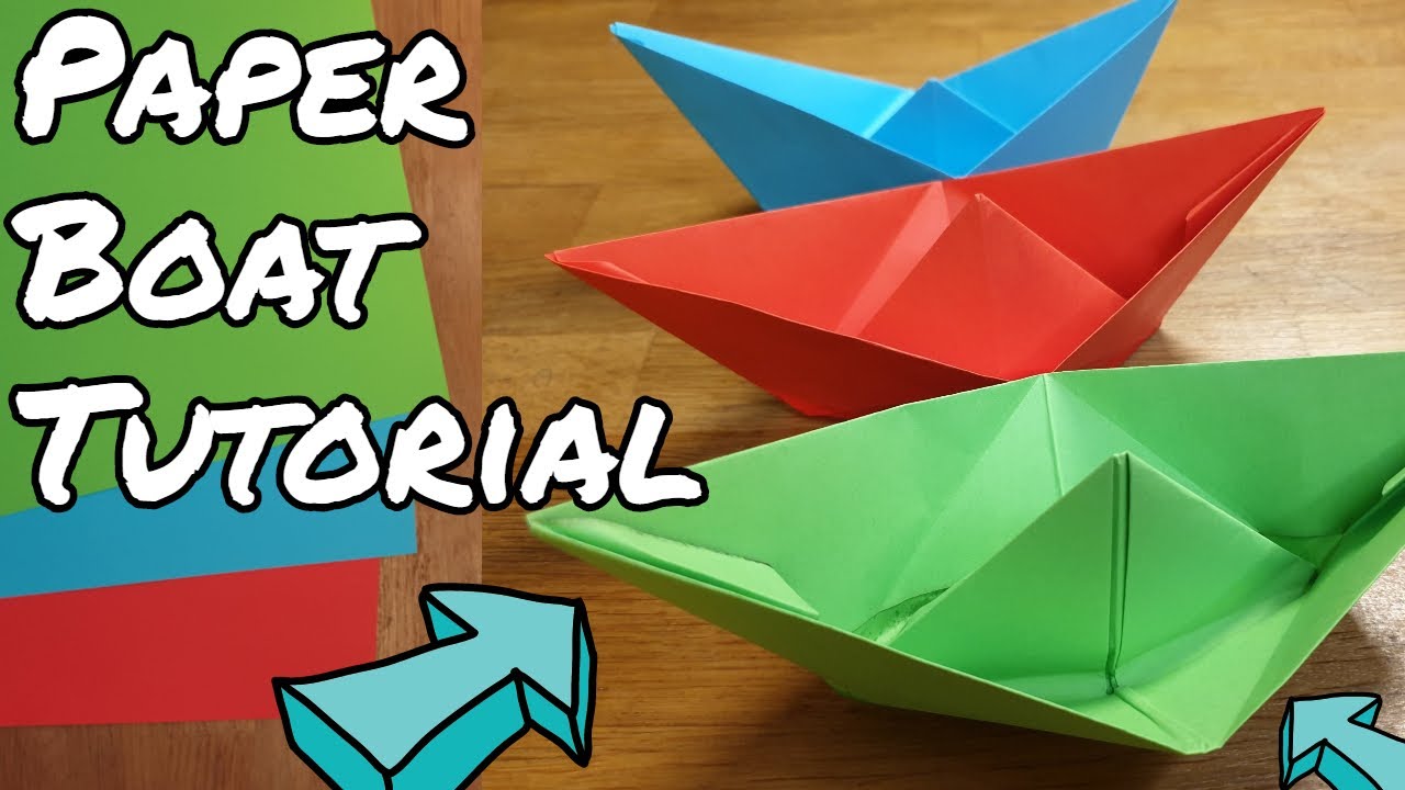 How to make a paper boat that floats  easy origami paper boat tutorial 