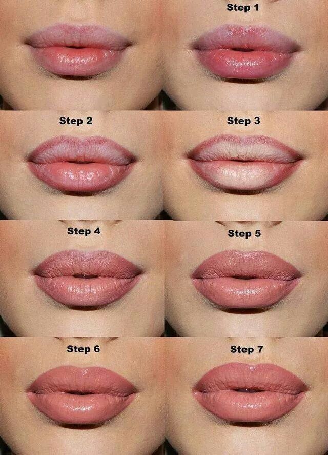 Step by step lipstick tutorial  Beauty makeup tips Lips fuller How 