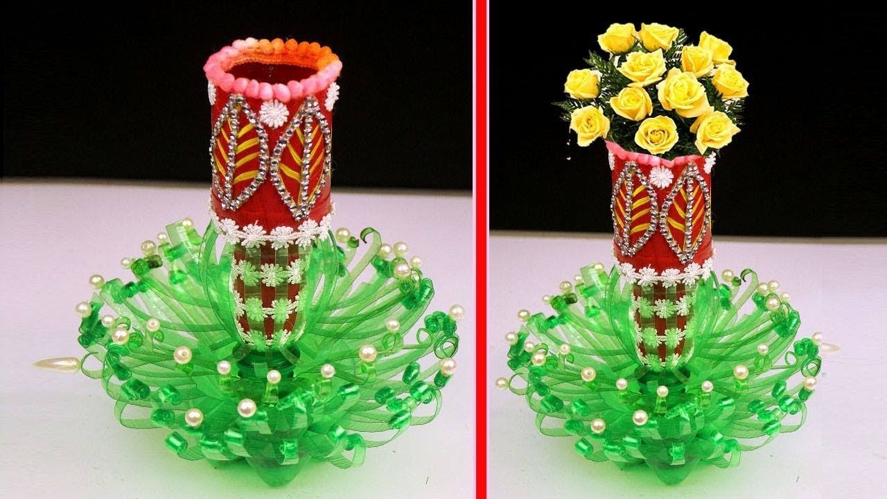 Plastic Bottle Flower Vase Amazingly Easy Recycling  Wonderful DIY 