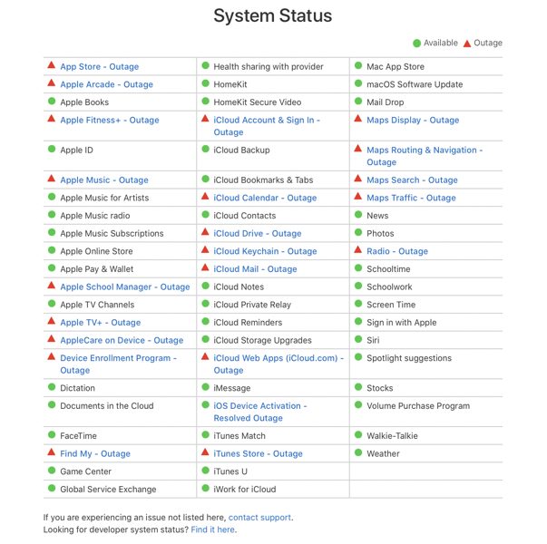 Major Apple Outage Affects iCloud iMessages Apple Music and More 